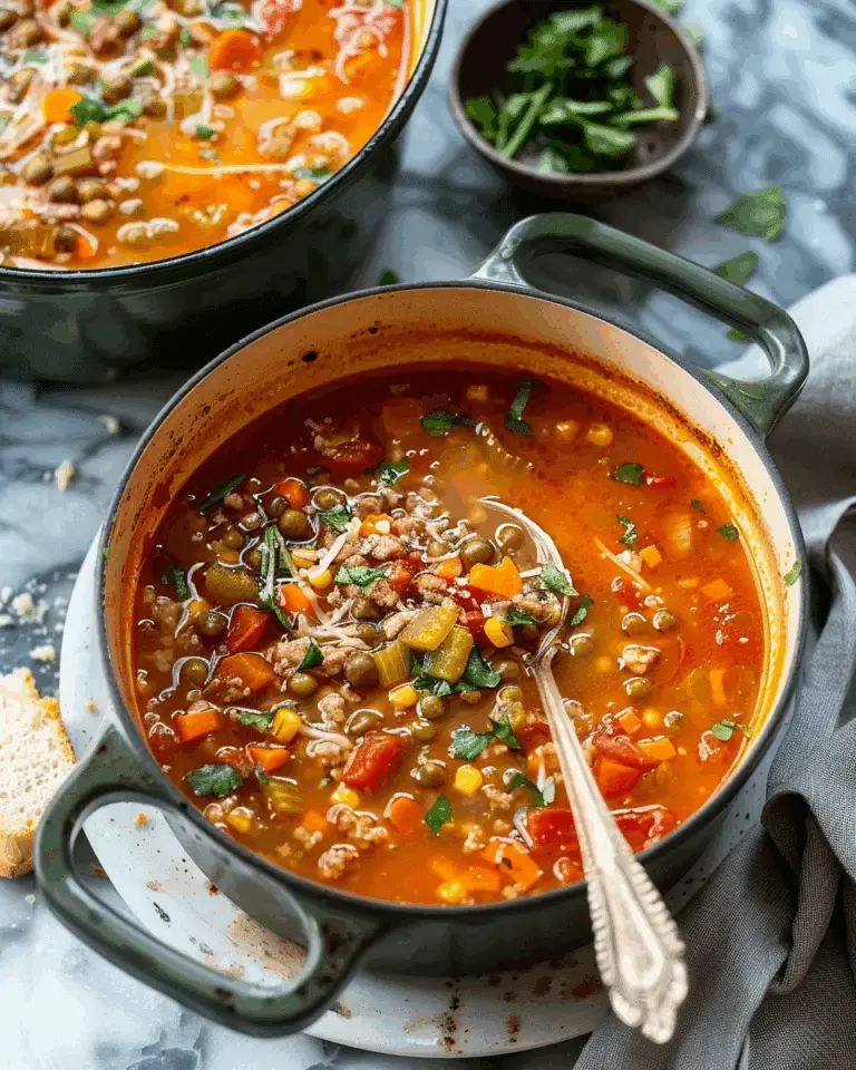 Hearty One-Pot Ground Beef and Vegetable Soup
