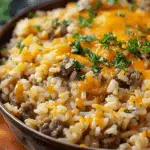 Cheesy Hamburger Rice Casserole