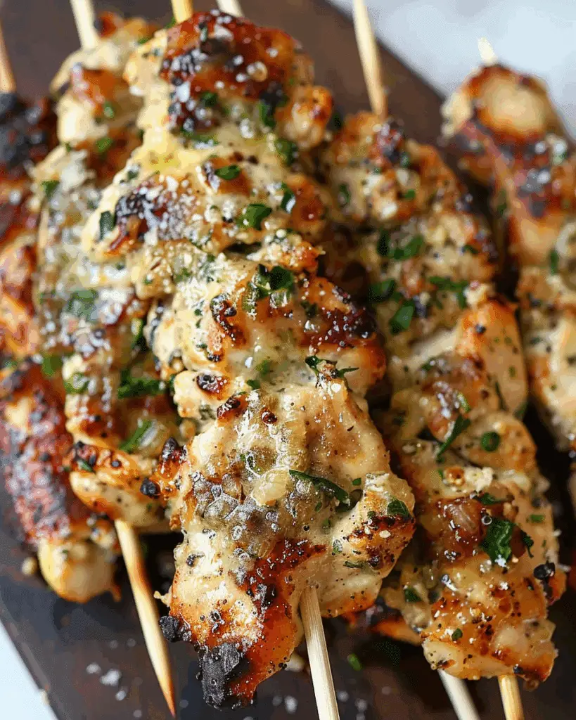 Garlic Parmesan Chicken Skewers