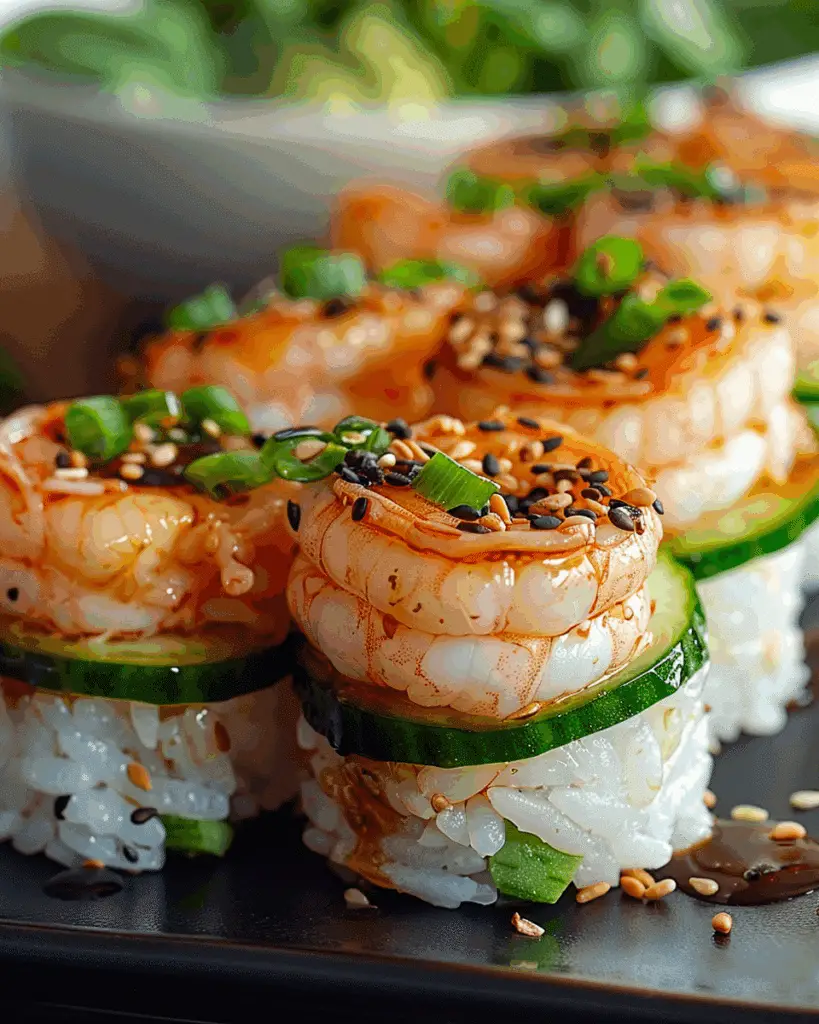 Spicy Shrimp Sushi Stacks