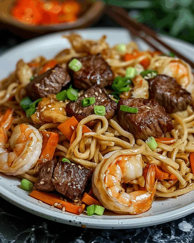 Steak Shrimp Noodles