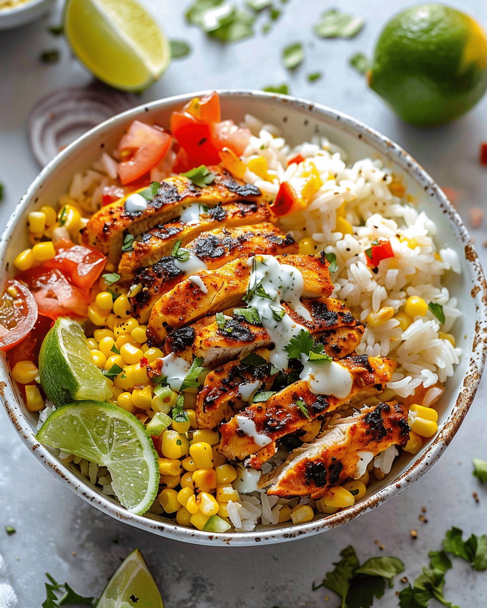 Street Corn Chicken Rice Bowl