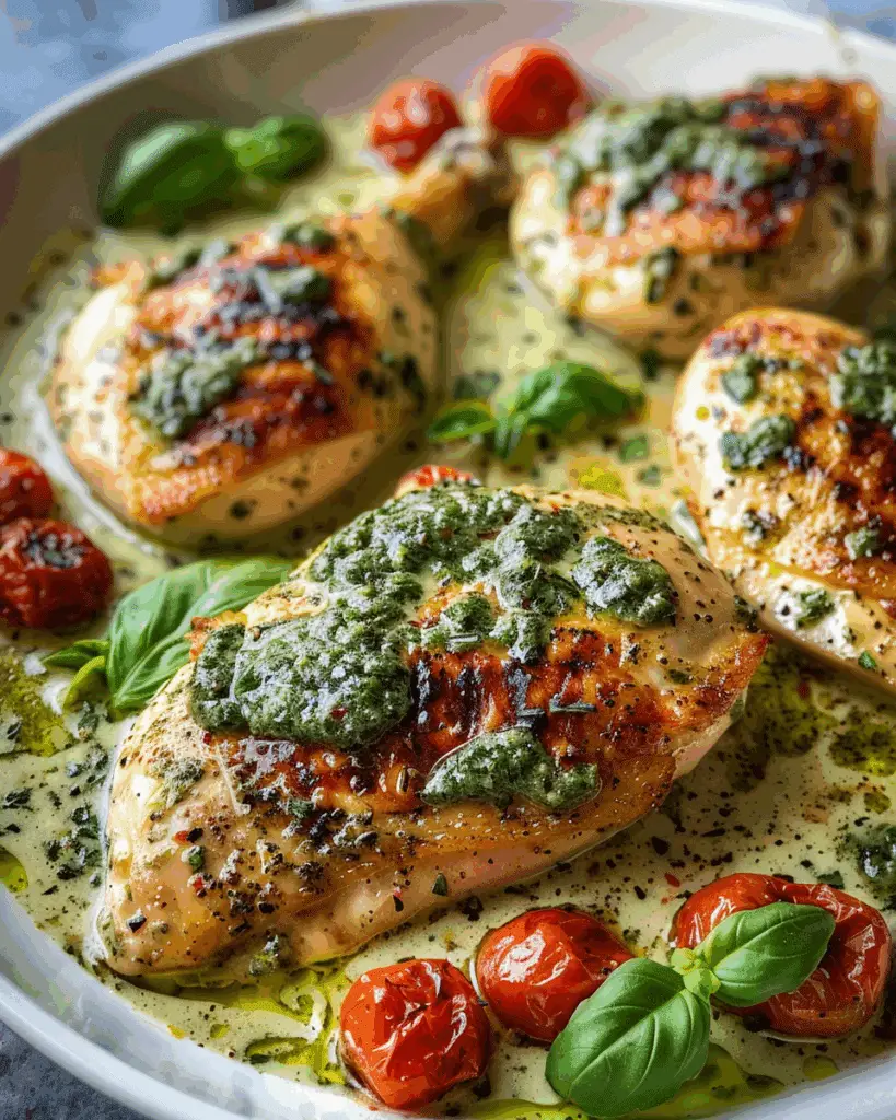 Creamy Garlic Pesto Chicken