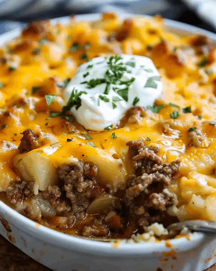 Cheesy Ground Beef and Potato Casserole