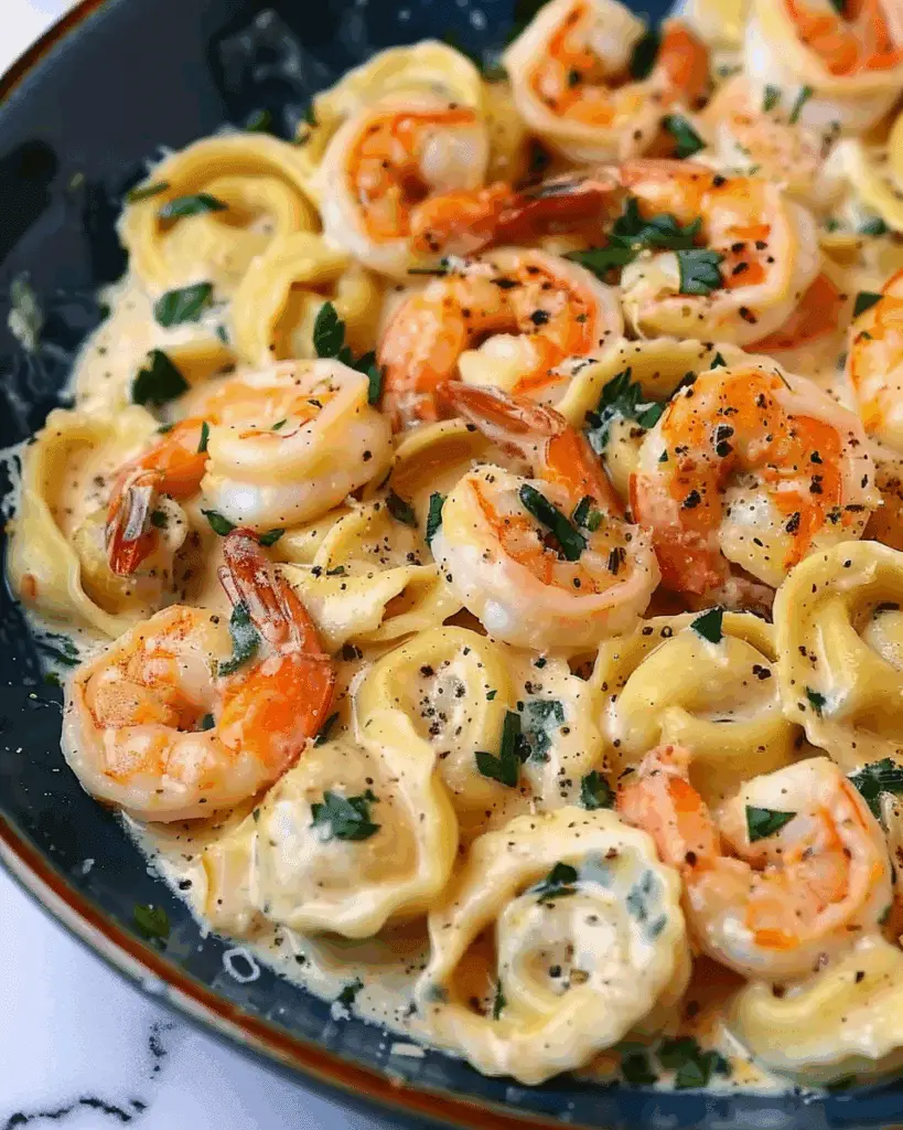 Shrimp Tortellini with Garlic Sauce