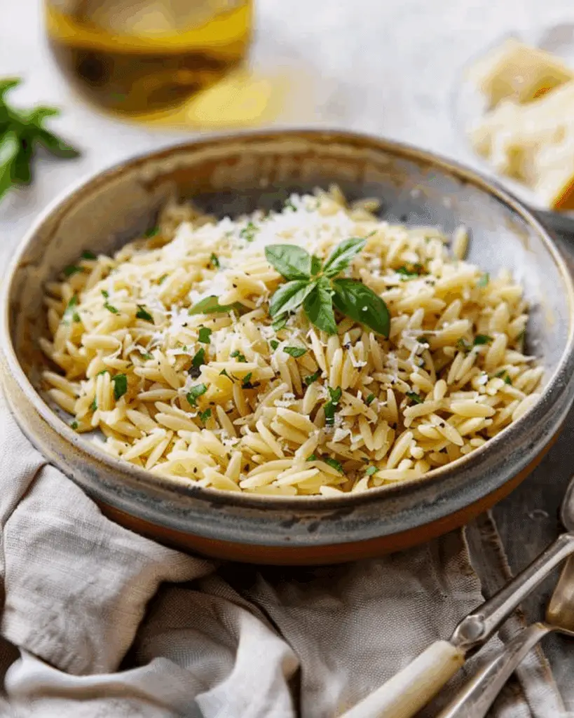 Garlic Parmesan Orzo Pasta
