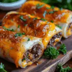 Easy Garlic Butter Beef Cheeseburger Rollups