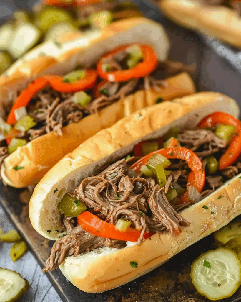 Slow Cooker Italian Beef Subs