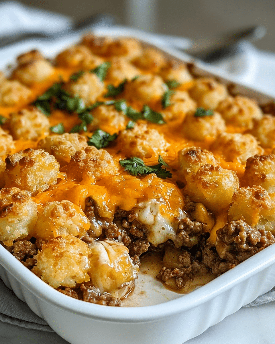 Tater Tot Casserole with Ground Beef