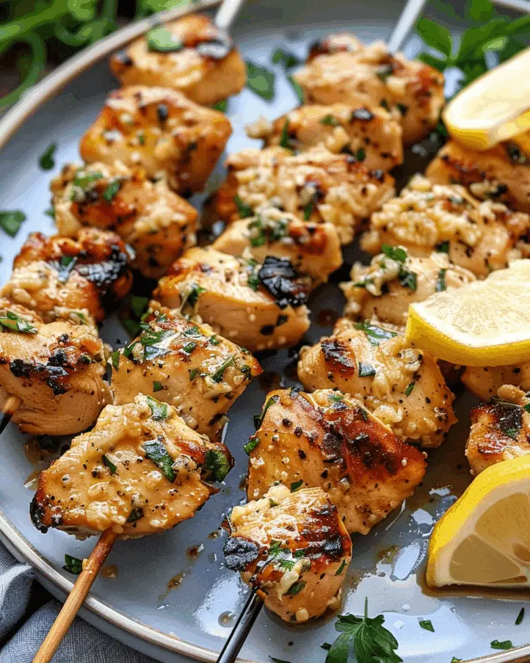Garlic Parmesan Chicken Skewers
