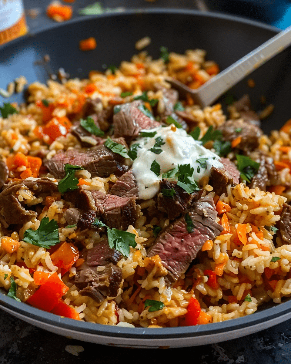 Steak Queso Rice