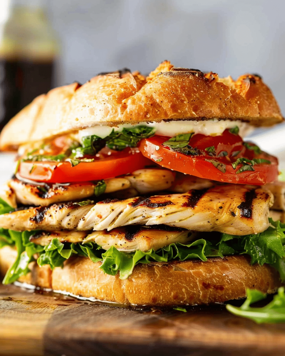 Garlic Butter Lettuce, Tomato & Grilled Chicken Sandwich