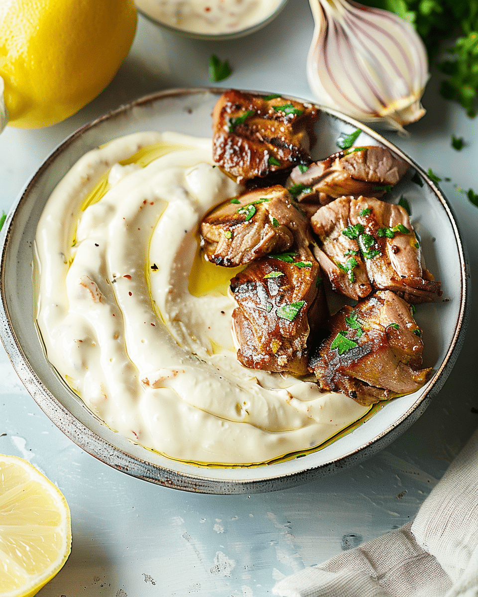 Creamy Garlic Tahini Yogurt Sauce