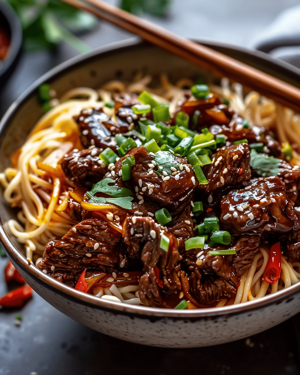 Sticky Beef Noodles | Evelyn's Cooking