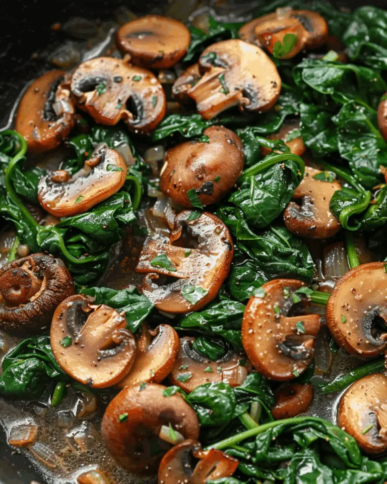Sautéed Spinach with Mushrooms and Onions