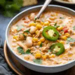 Creamy Crockpot Chicken Chili with Pepper Jack and Lime