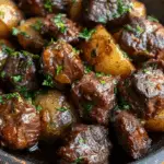 Garlic Butter Beef Bites with Potatoes
