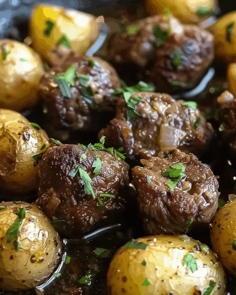 Garlic Butter Beef Bites with Potatoes