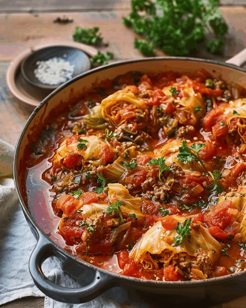 Slow Cooker Unstuffed Cabbage Rolls
