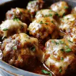 Crockpot French Onion Meatballs