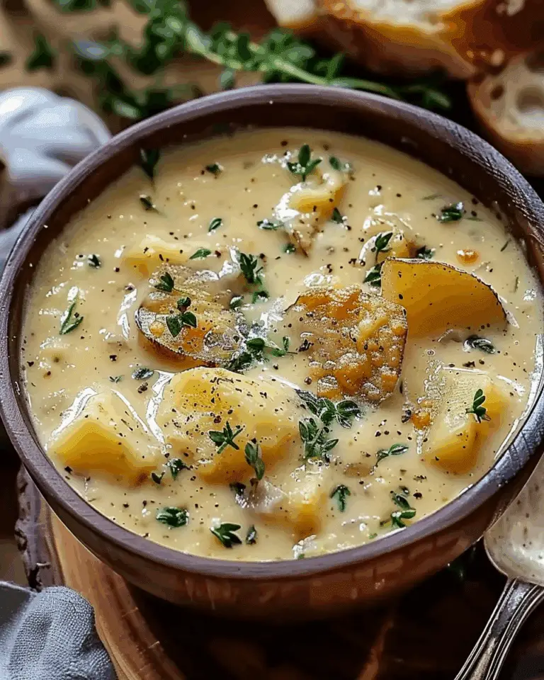 Halal Cheddar Garlic Herb Potato Soup