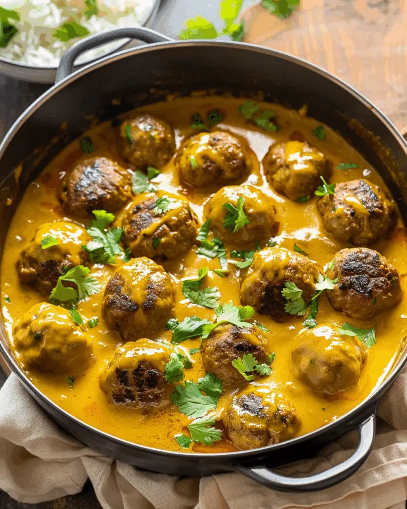 Jerk Chicken Meatballs in Coconut Curry Sauce