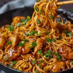 Sticky Garlic Chicken Noodles