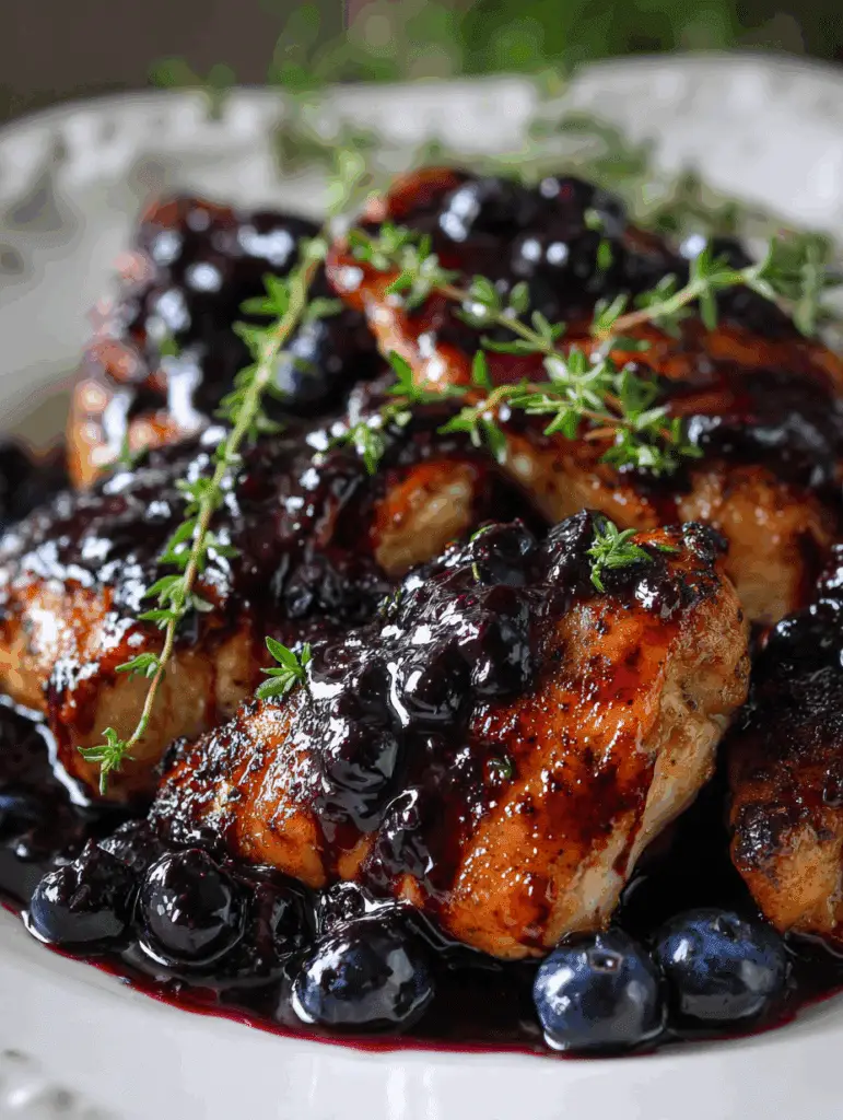 Blueberry Thyme Chicken with Balsamic Glaze