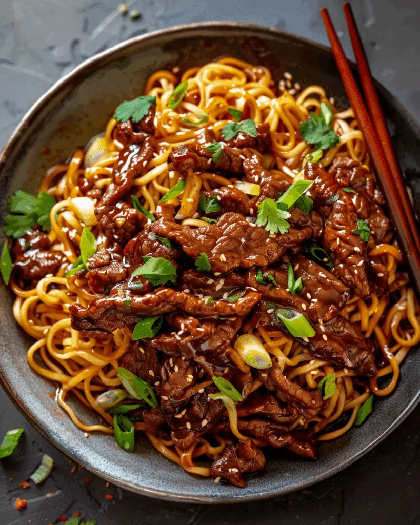 Sticky Beef Noodles