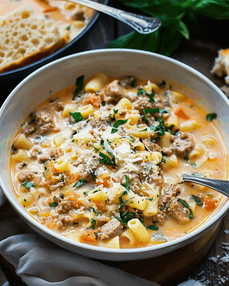 Creamy Sausage and Parmesan Pasta Soup