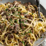 Beef and Garlic Butter Pasta