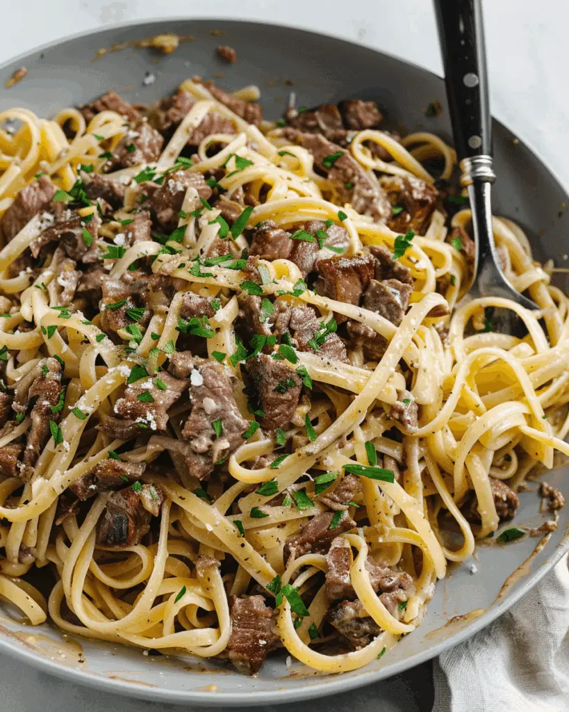 Beef and Garlic Butter Pasta