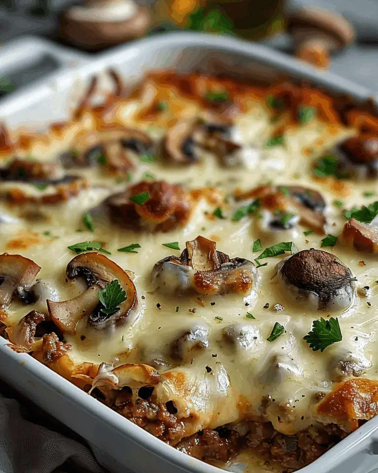 Creamy Ground Beef and Mushroom Casserole