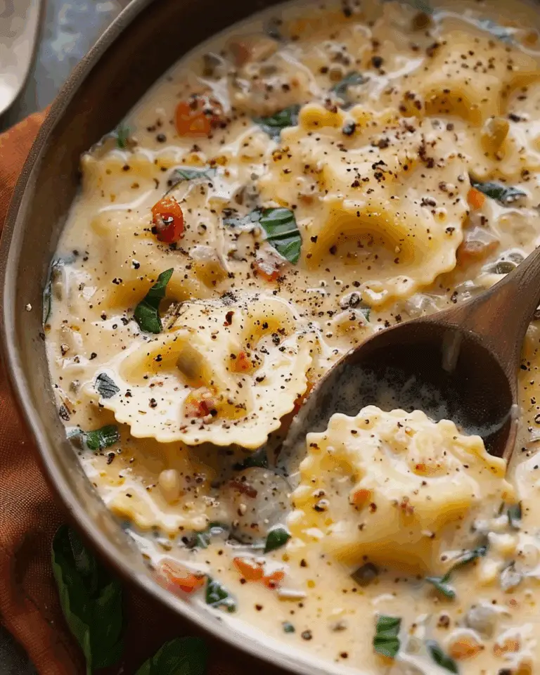 Creamy Tuscan Ravioli Soup