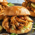 Slow Cooker Hot Honey Chicken Sandwiches