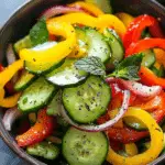Cucumber Sweet Pepper Salad with Tangy-Sweet Dressing