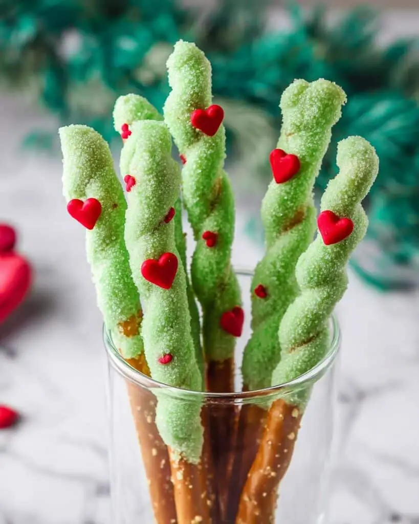 Grinch Caramel Twist Pretzels Recipe