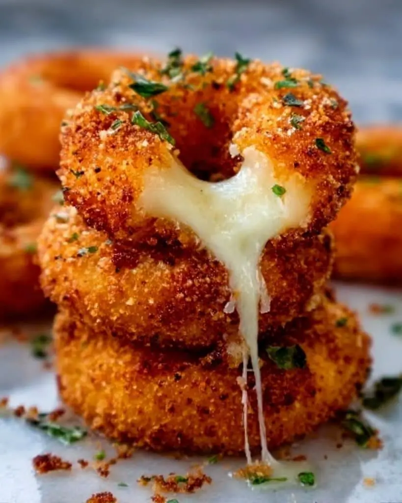 Mozzarella-Stuffed Onion Rings with Garlic Butter Recipe