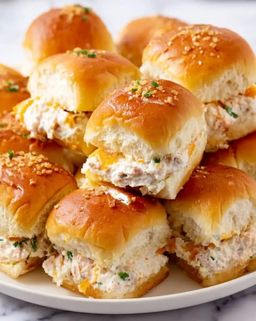 Creamy Chicken Ranch Sandwiches with Cheesy Hawaiian Rolls