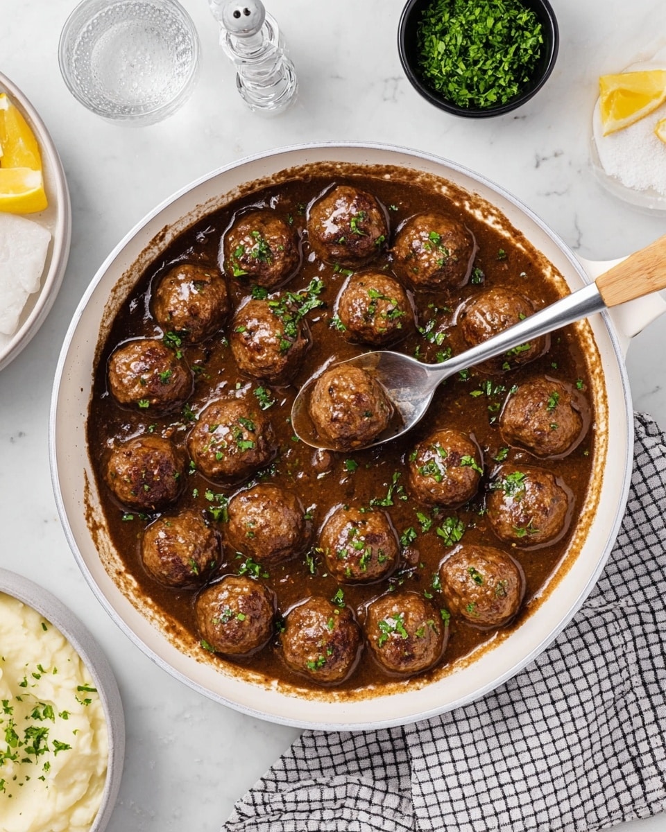 Smothered Meatballs in Rich Onion Gravy Recipe