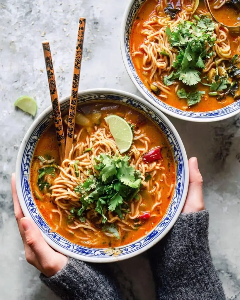 30 Minute Thai Peanut Chicken Ramen Recipe