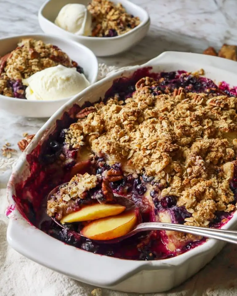 Pear Blueberry Crisp with Oat Pecan Topping Recipe
