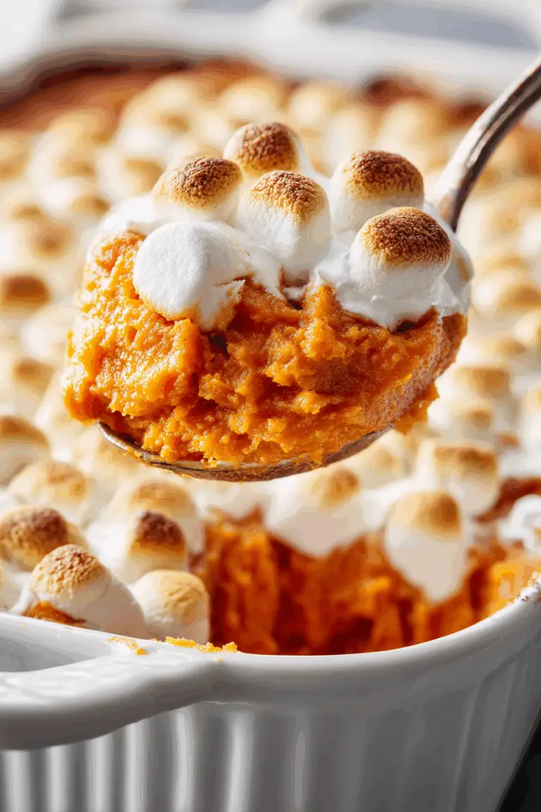 Marshmallow Pecan Sweet Potato Casserole