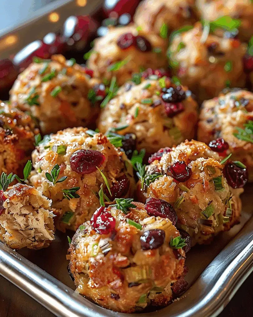 Cranberry Turkey Stuffing Balls