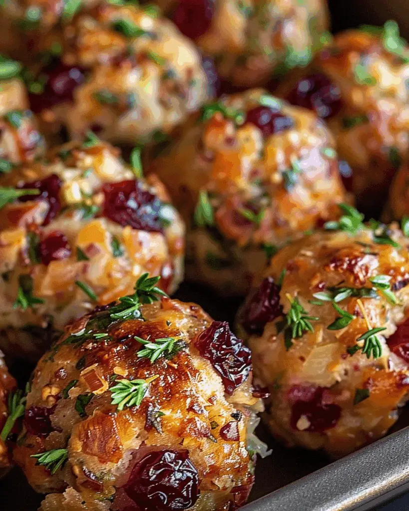 Cranberry Turkey Stuffing Balls