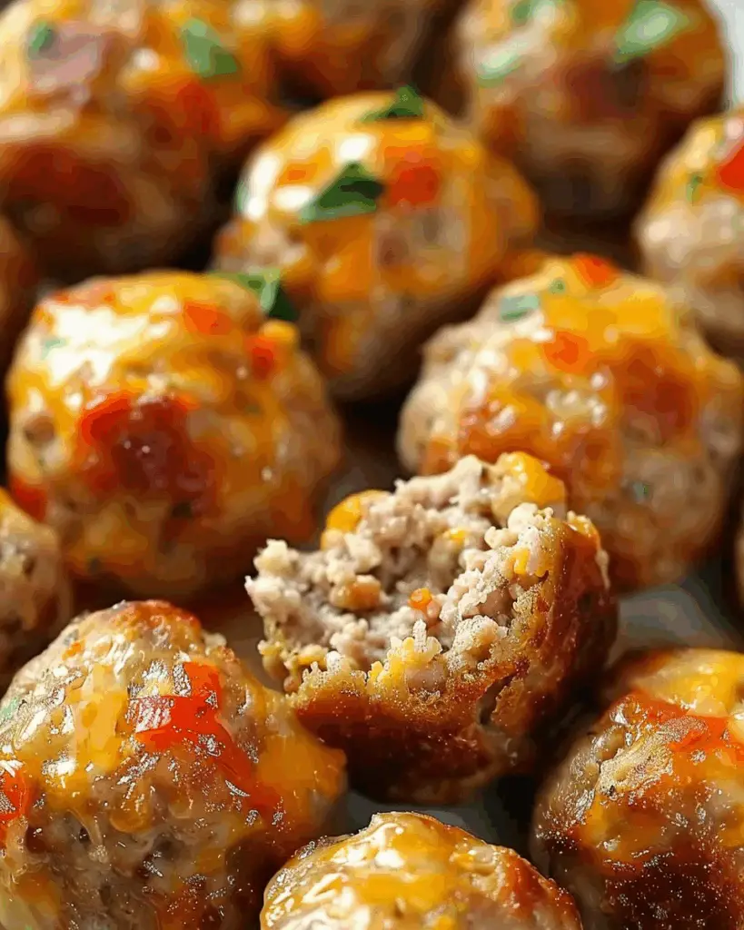 Spicy Rotel Sausage Balls with Cream Cheese