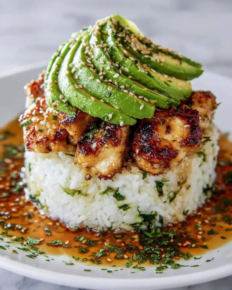 Honey Lime Chicken & Avocado Rice Stack Recipe
