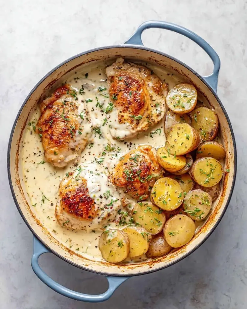 Chicken and Potatoes with Dijon Cream Sauce Recipe