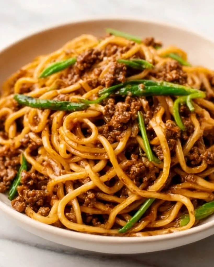 Mongolian Ground Beef Noodles Recipe