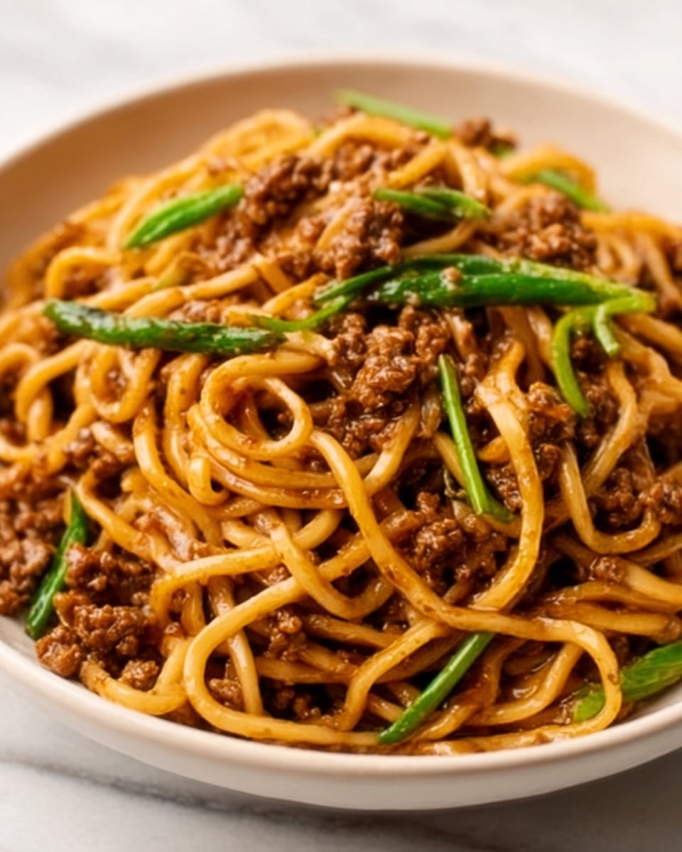 Mongolian Ground Beef Noodles Recipe